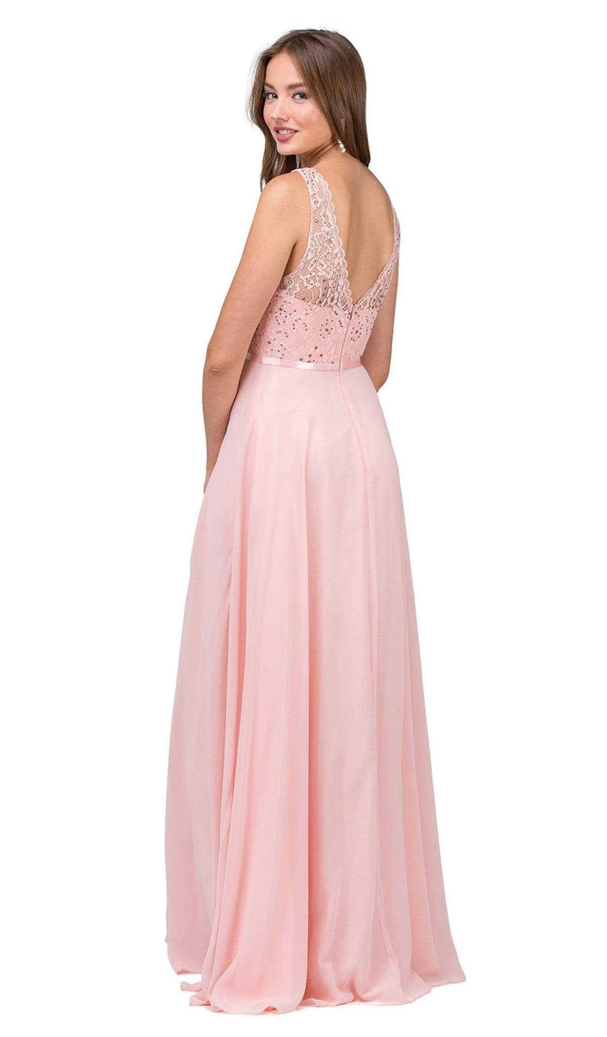 Dancing Queen, Dancing Queen - 2267 Sleeveless Scalloped Lace Illusion Prom Gown