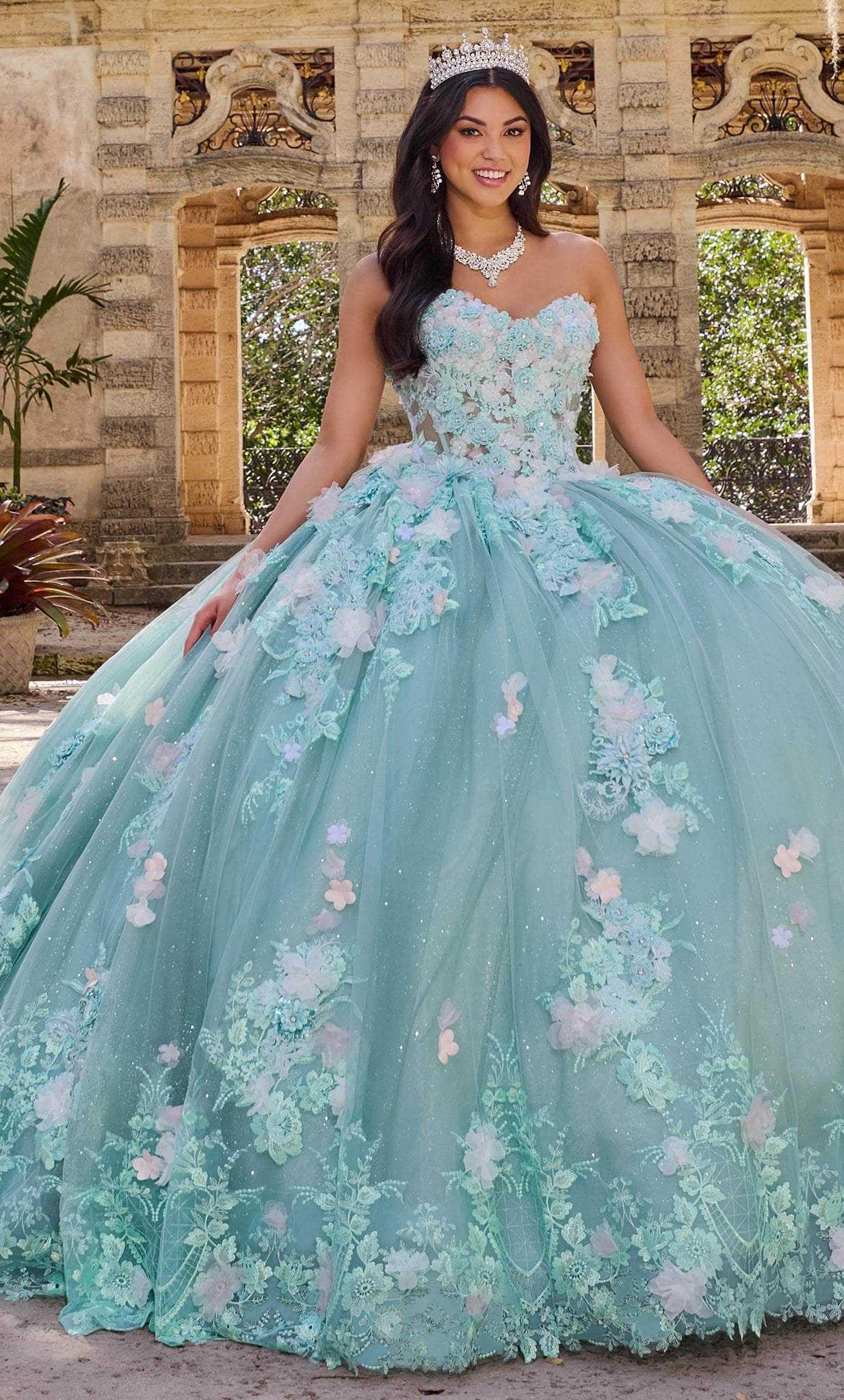 Princesa by Ariana Vara, Princesa by Ariana Vara PR30133 - Strapless Floral-Detailed Volume Gown