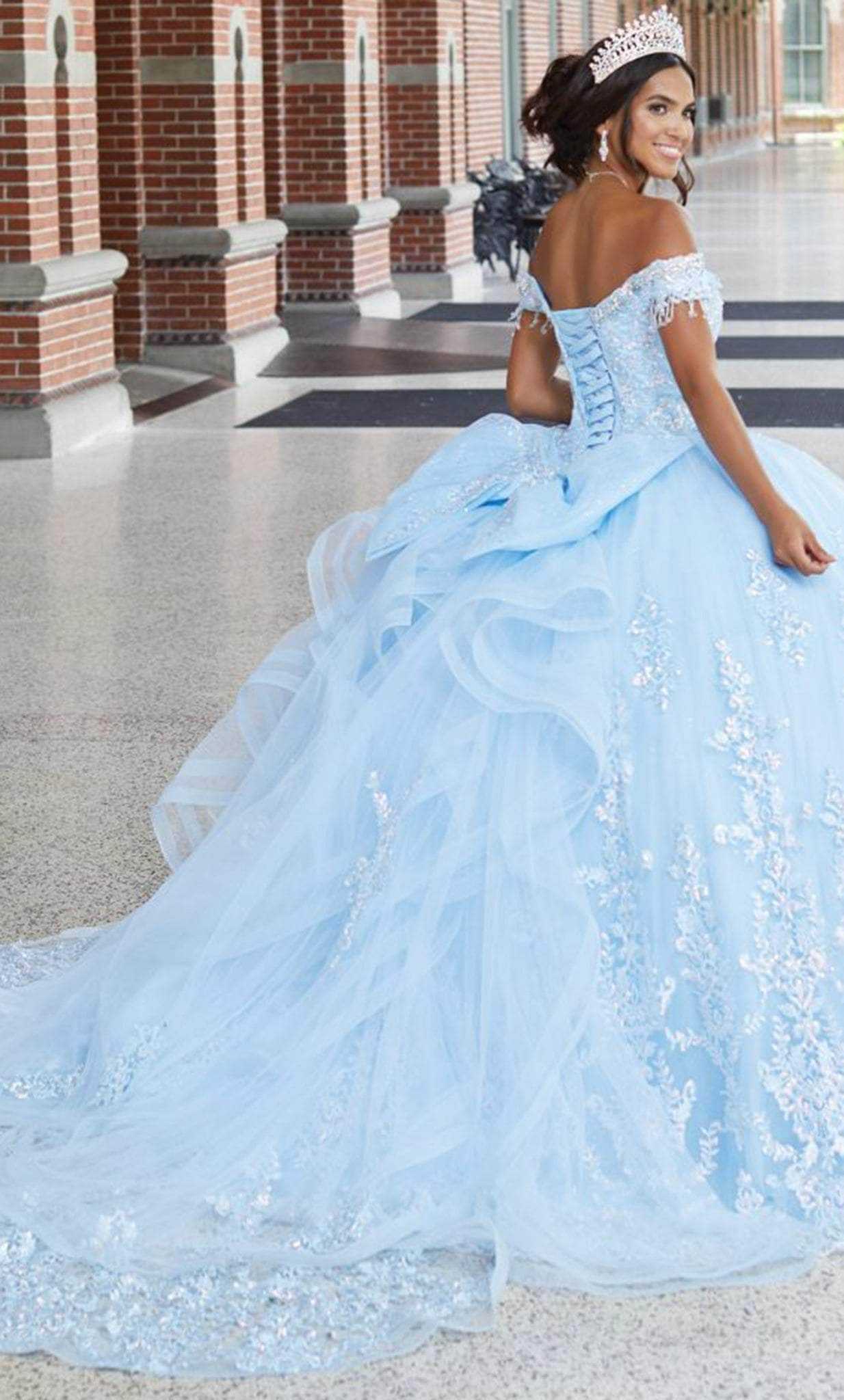Quinceanera Collection, Quinceanera Collection 26045 - Laced Tulle Quinceanera Dress