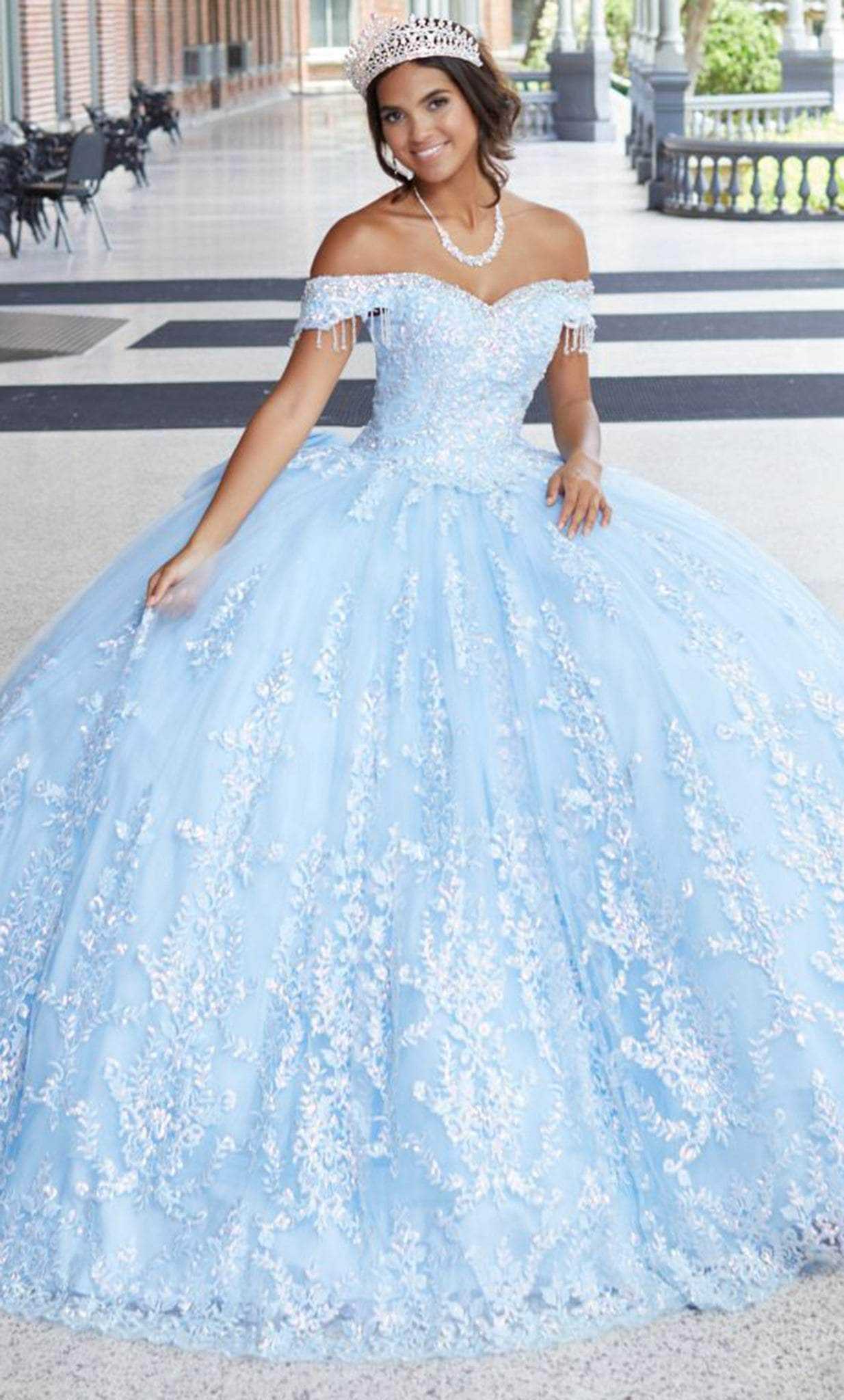 Quinceanera Collection, Quinceanera Collection 26045 - Laced Tulle Quinceanera Dress