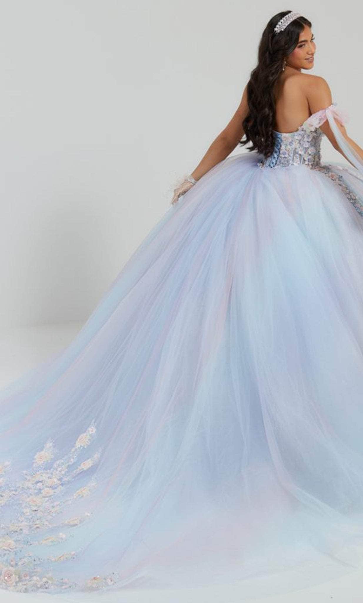 Quinceanera Collection, Quinceanera Collection 26067 - Floral Appliqued Ball Gown