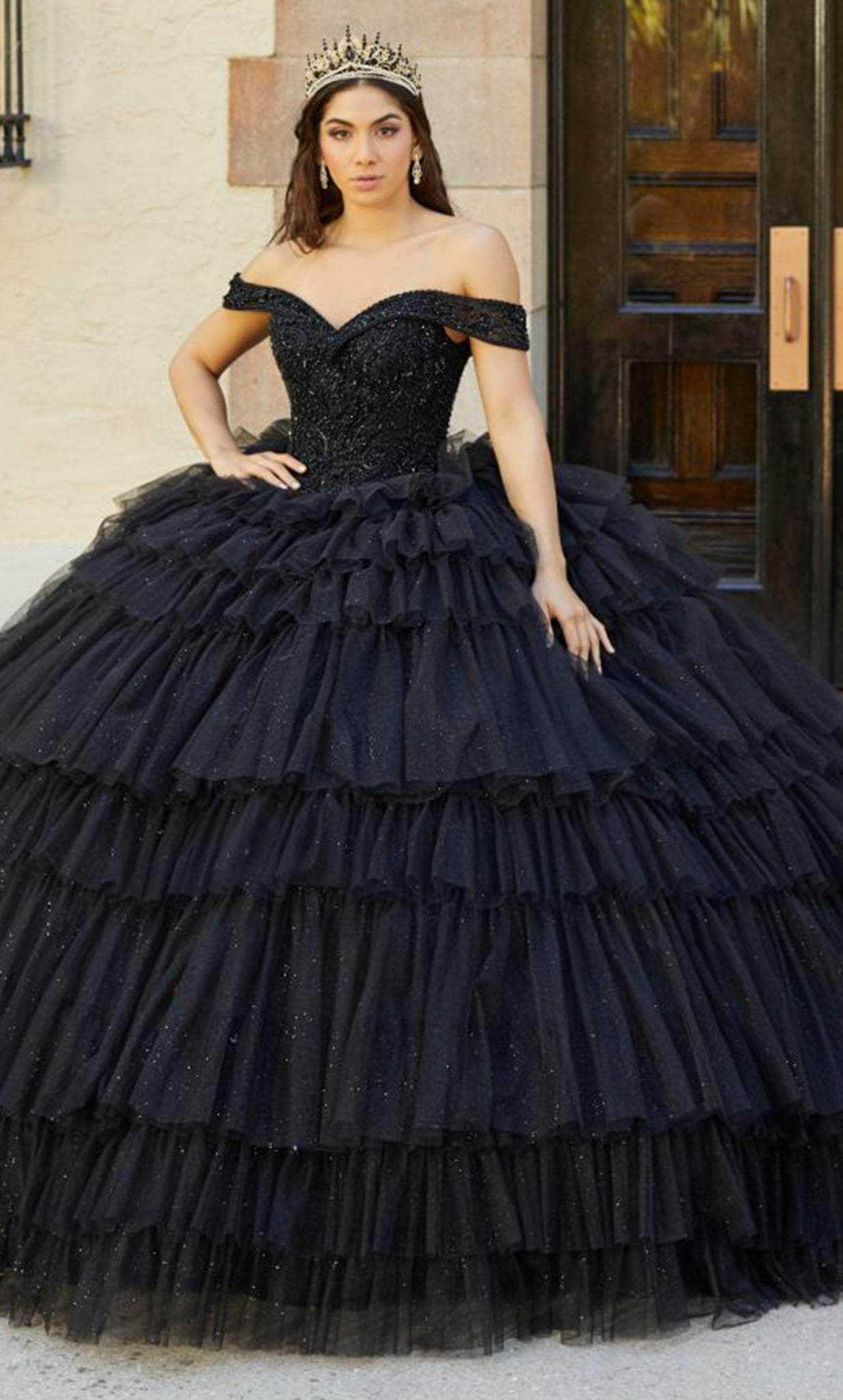 Quinceanera Collection, Quinceanera Collection 26068 - Off Shoulder Tiered Ball Gown