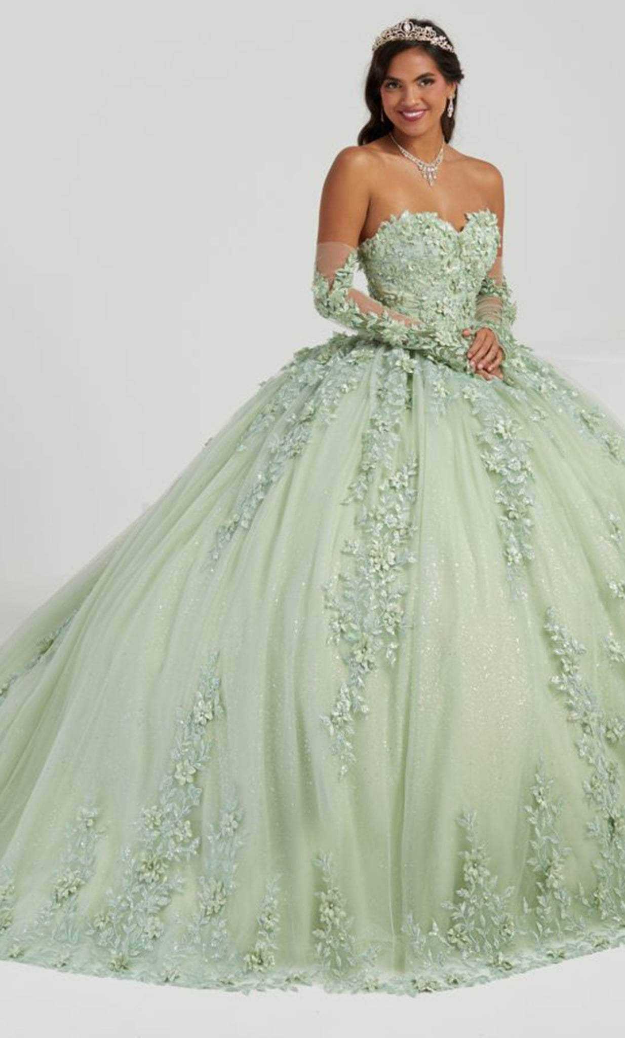 Quinceanera Collection, Quinceanera Collection 26070 - Strapless Embroidered Ball Gown