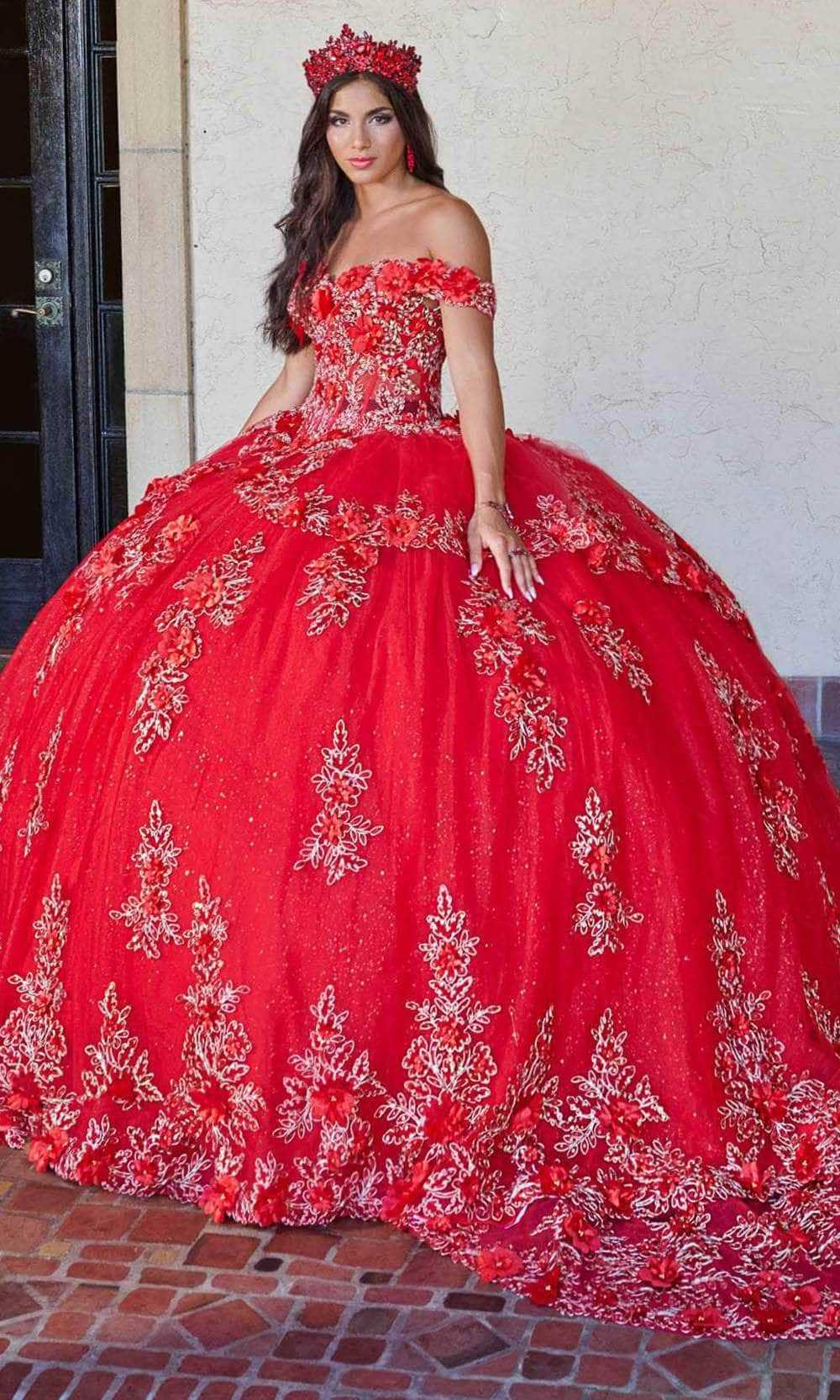 Quinceanera Collection, Quinceanera Collection 26073 - 3D Floral Embroidered Ballgown