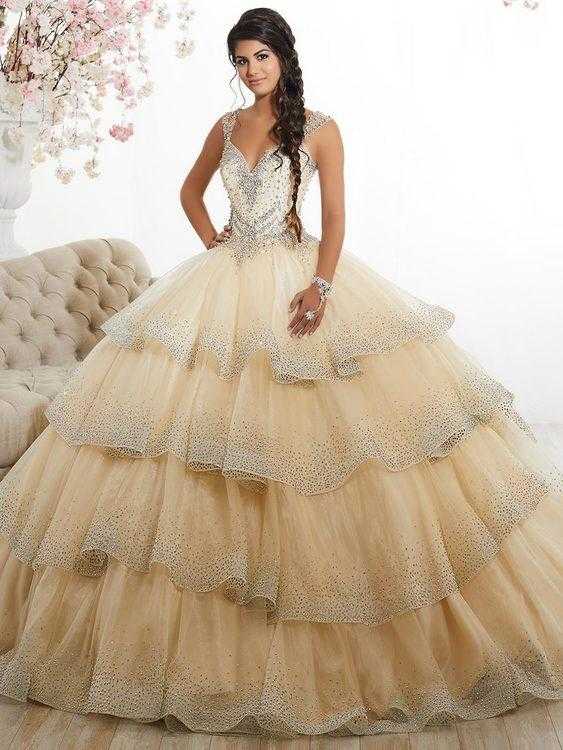 Quinceanera Collection, Quinceanera Collection - 26880 Beaded Sweetheart Tiered Ballgown