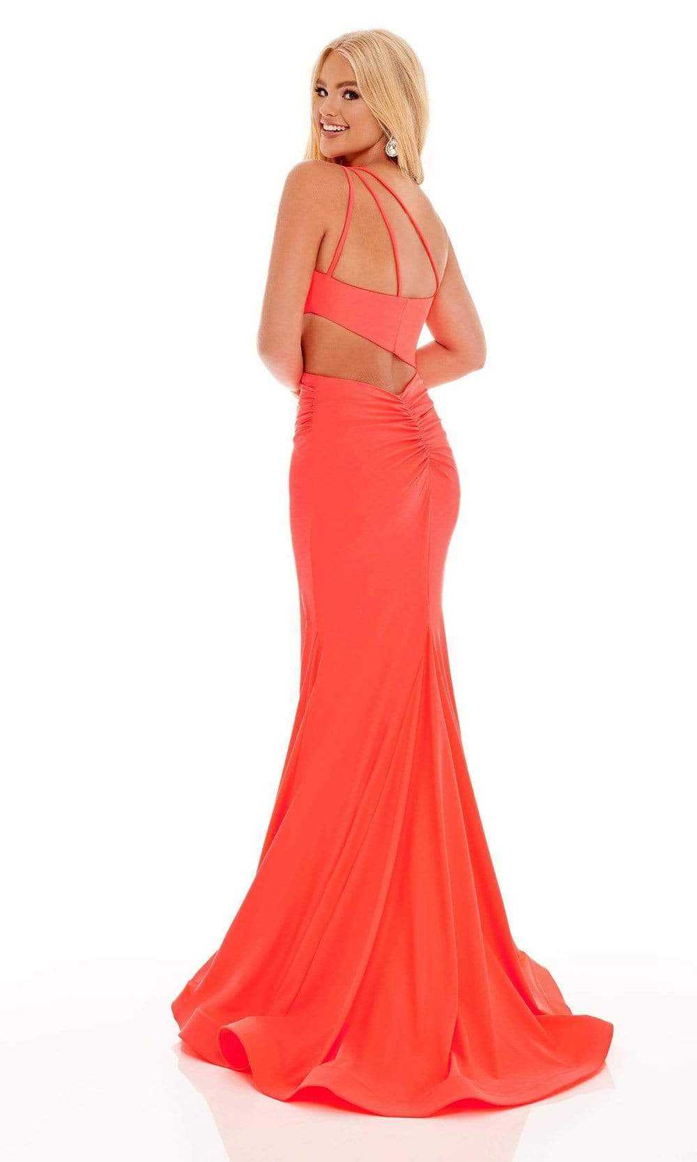 Rachel Allan, Rachel Allan - 70153 Asymmetrical Cutout Gown With Slit