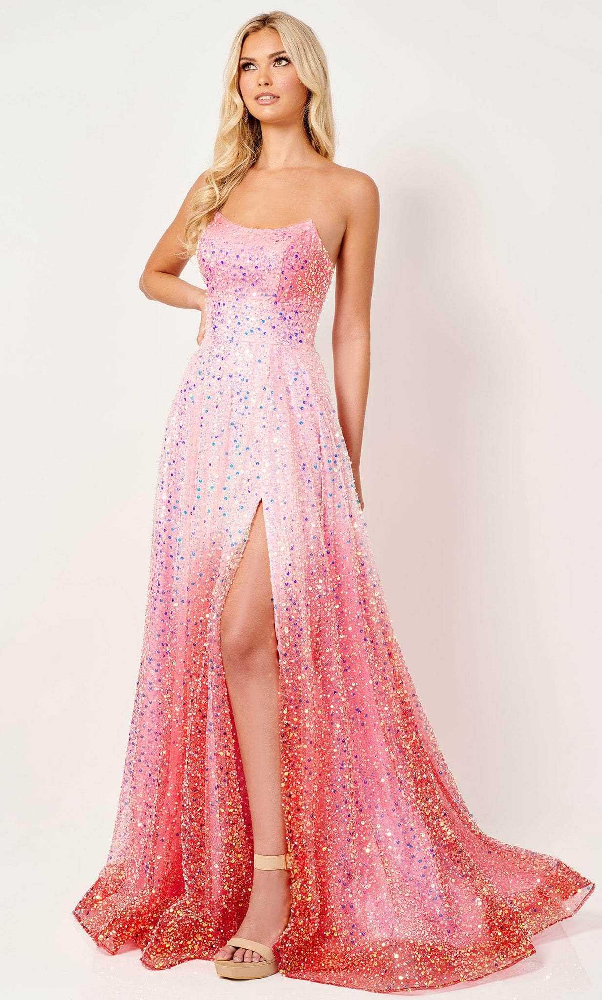 Rachel Allan, Rachel Allan 70292 - Embellished Strapless Prom Gown