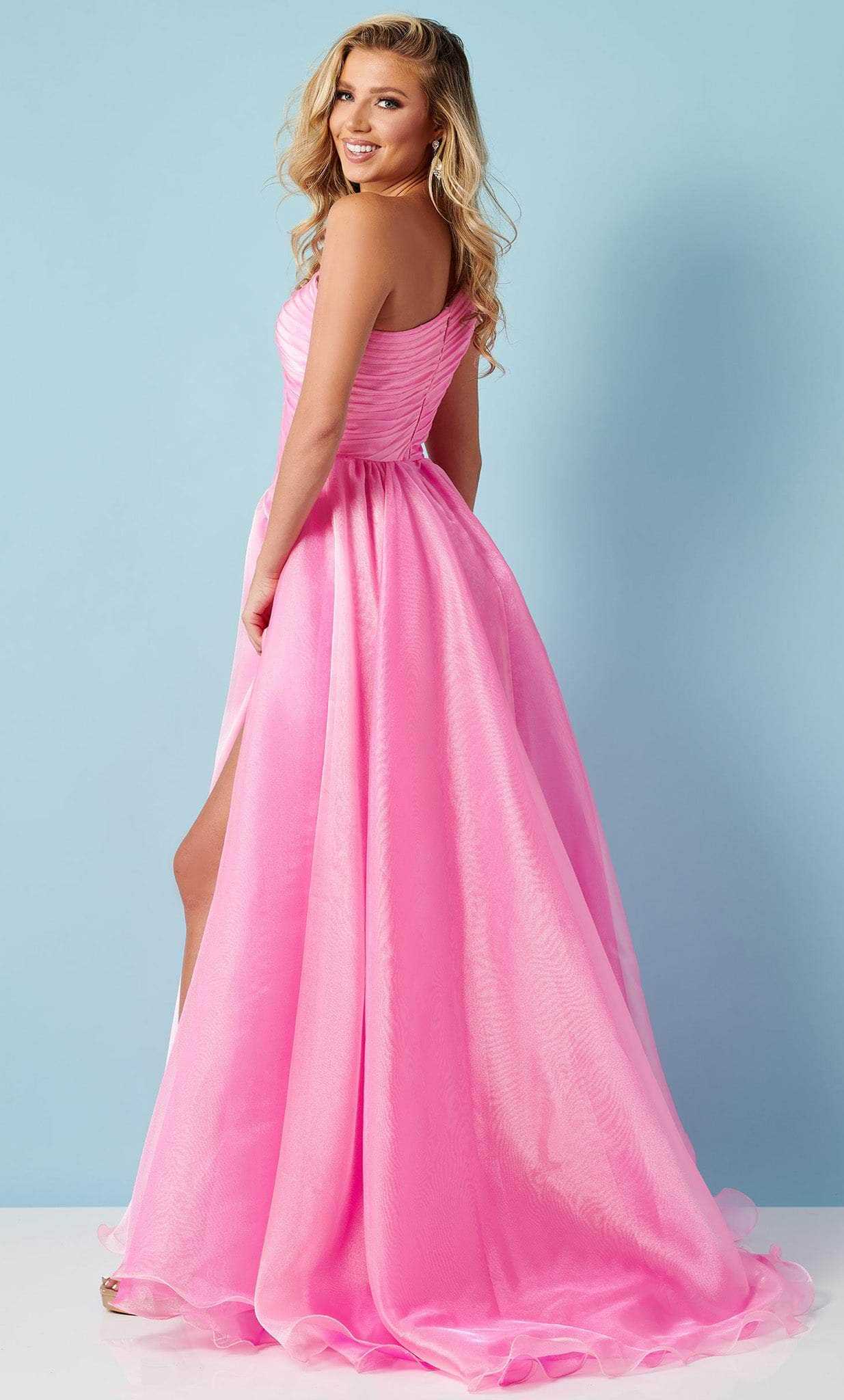 Rachel Allan, Rachel Allan 70366 - One Sleeve Ruched Bodice Prom Gown