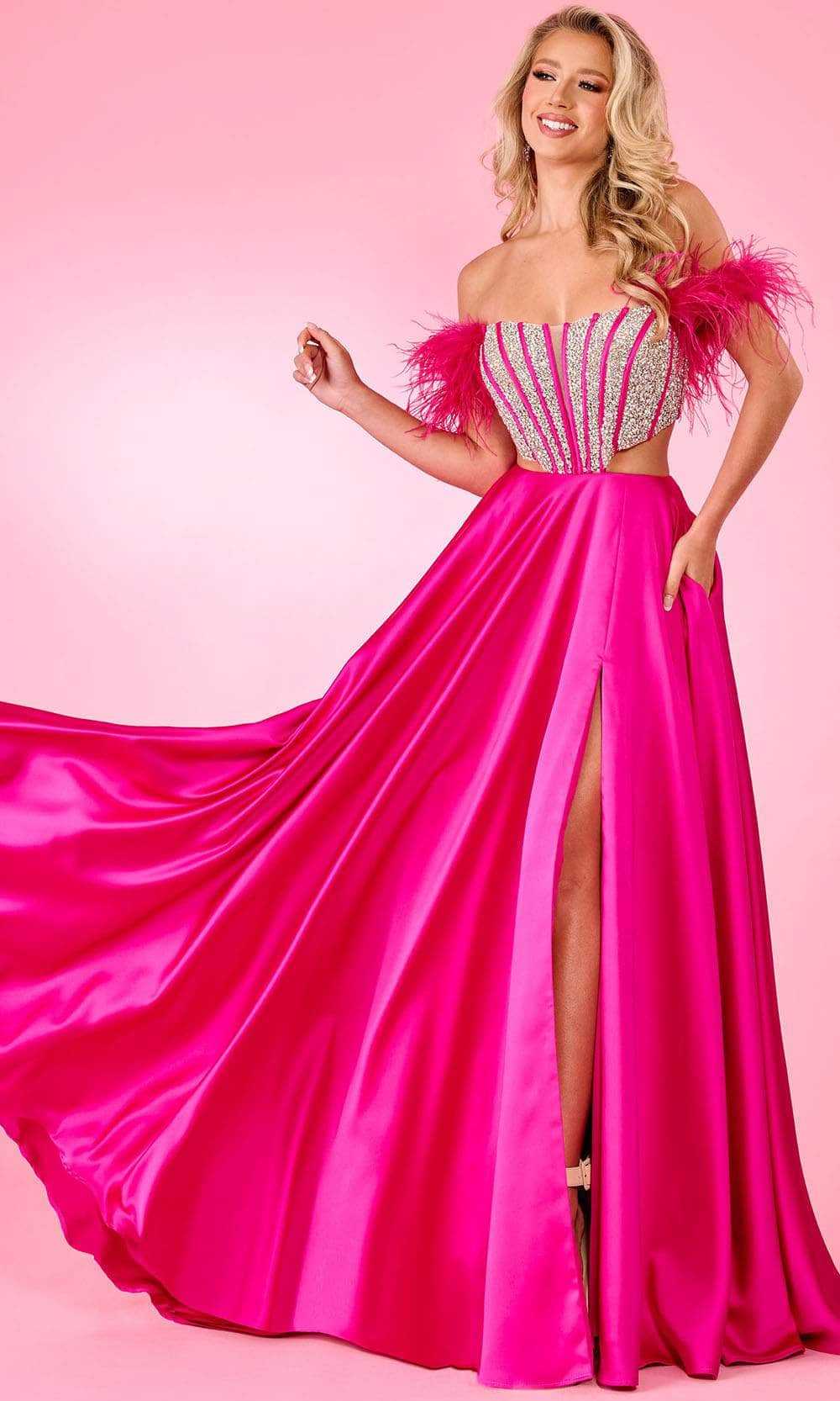 Rachel Allan, Rachel Allan 70519 - Ornate Corset Cutout Prom Dress
