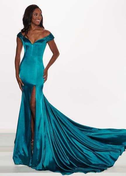 Rachel Allan, Rachel Allan - Beaded Illusion Back Mermaid Gown 5059 - 1 pc Deep Jade In Size 6 Available