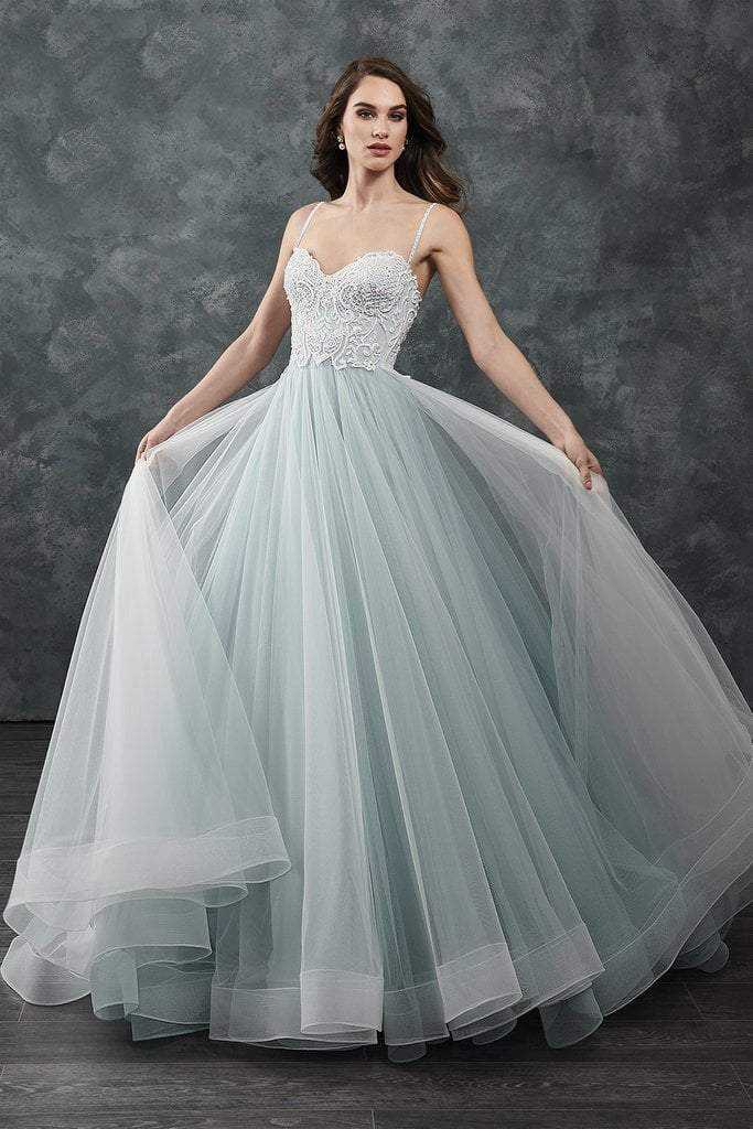 Rachel Allan Bridal, Rachel Allan Bridal - M644 Sleeveless Beaded Bodice Tulle Wedding Gown