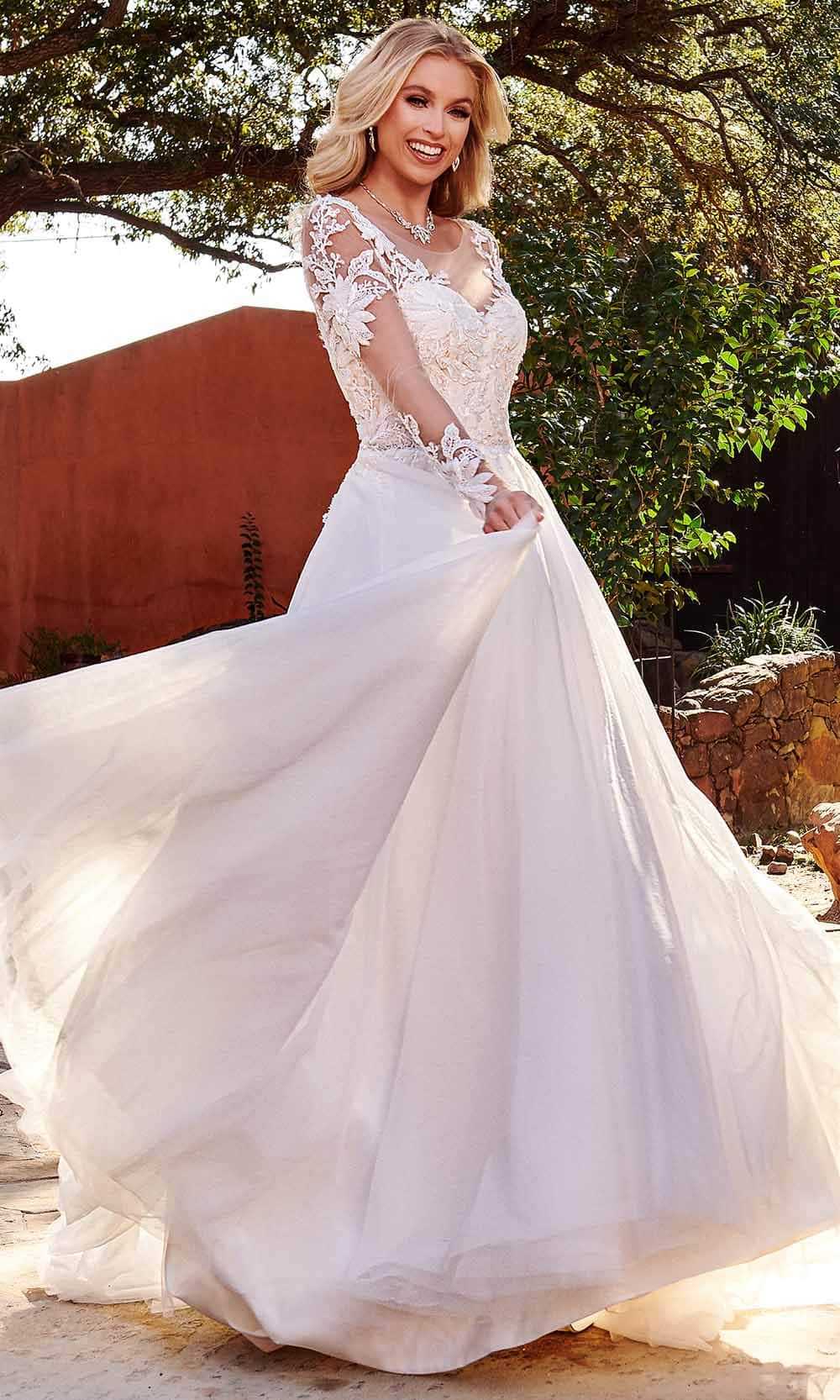 Rachel Allan Bridal, Rachel Allan Bridal RB2148 - Illusion A-Line Bridal Gown