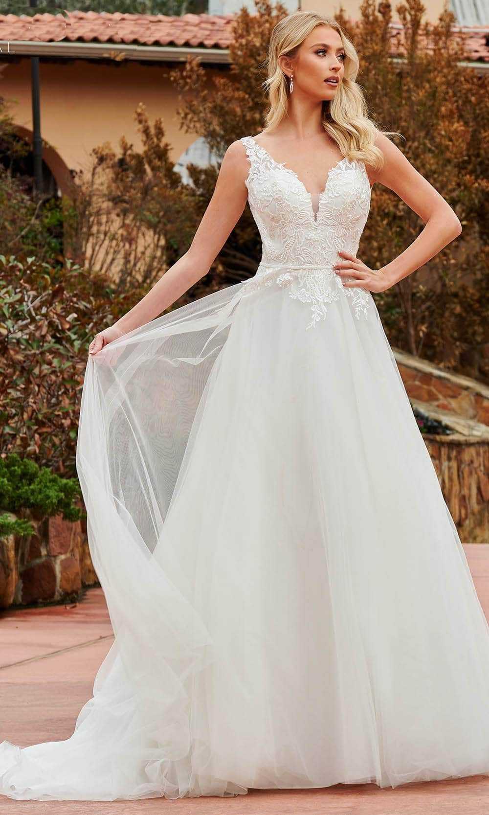 Rachel Allan Bridal, Rachel Allan Bridal RB2162 - Lace Applique Sleeveless Bridal Gown