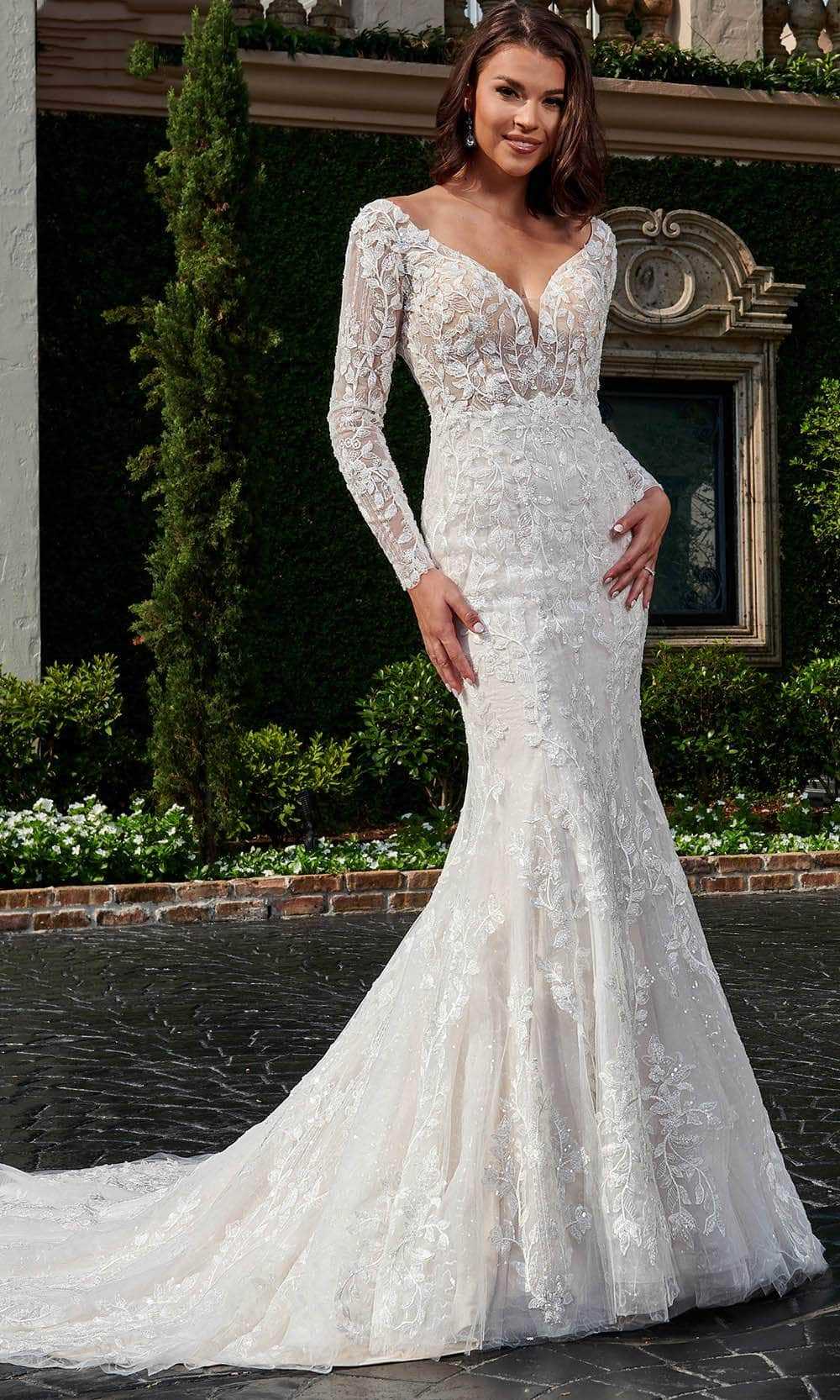 Rachel Allan Bridal, Rachel Allan Bridal RB3162 - Long Sleeve Embroidered Bridal Gown