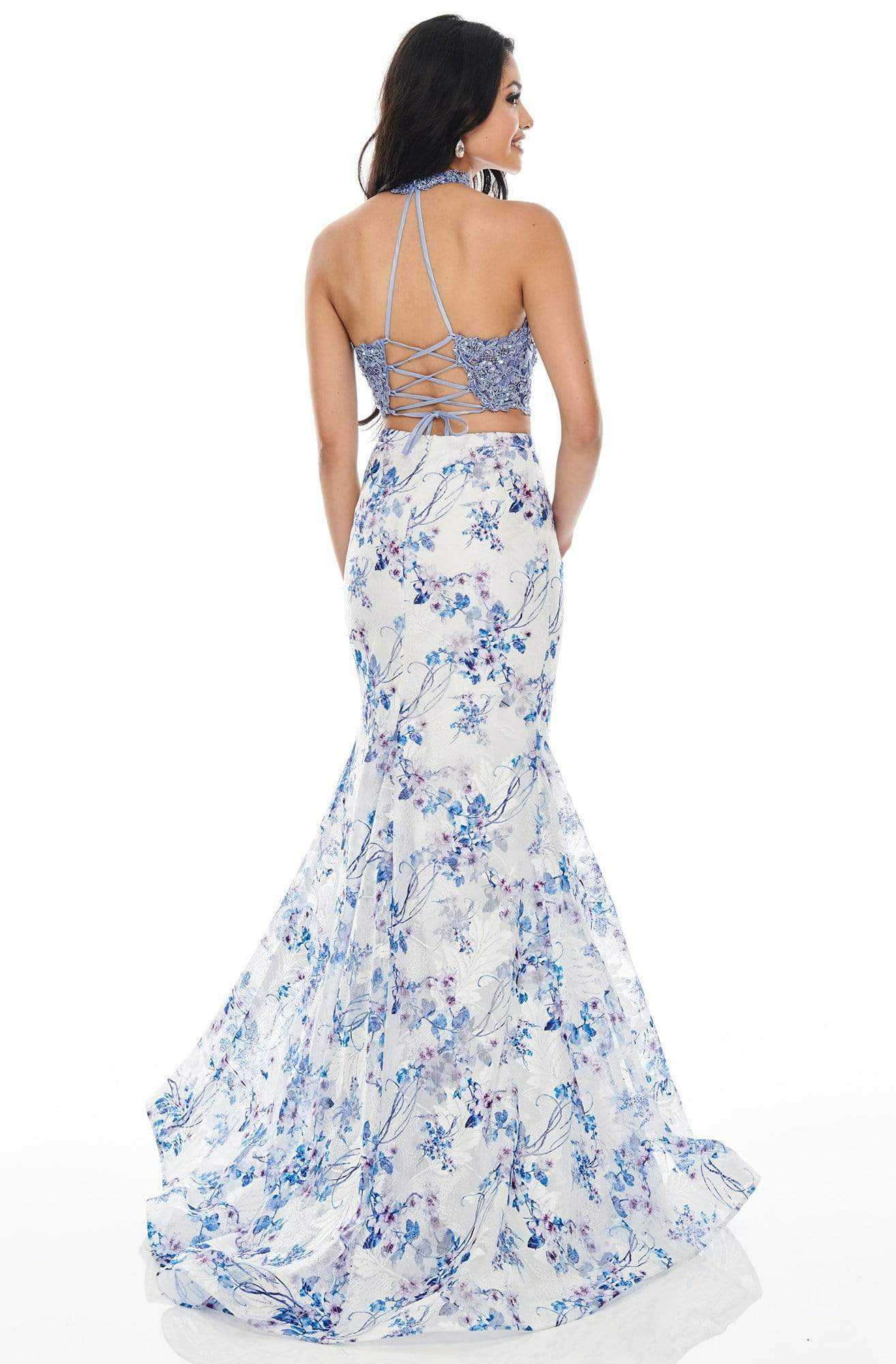 Rachel Allan, Rachel Allan Prom - 7170 Two-Piece Lace Bodice Trumpet Dress