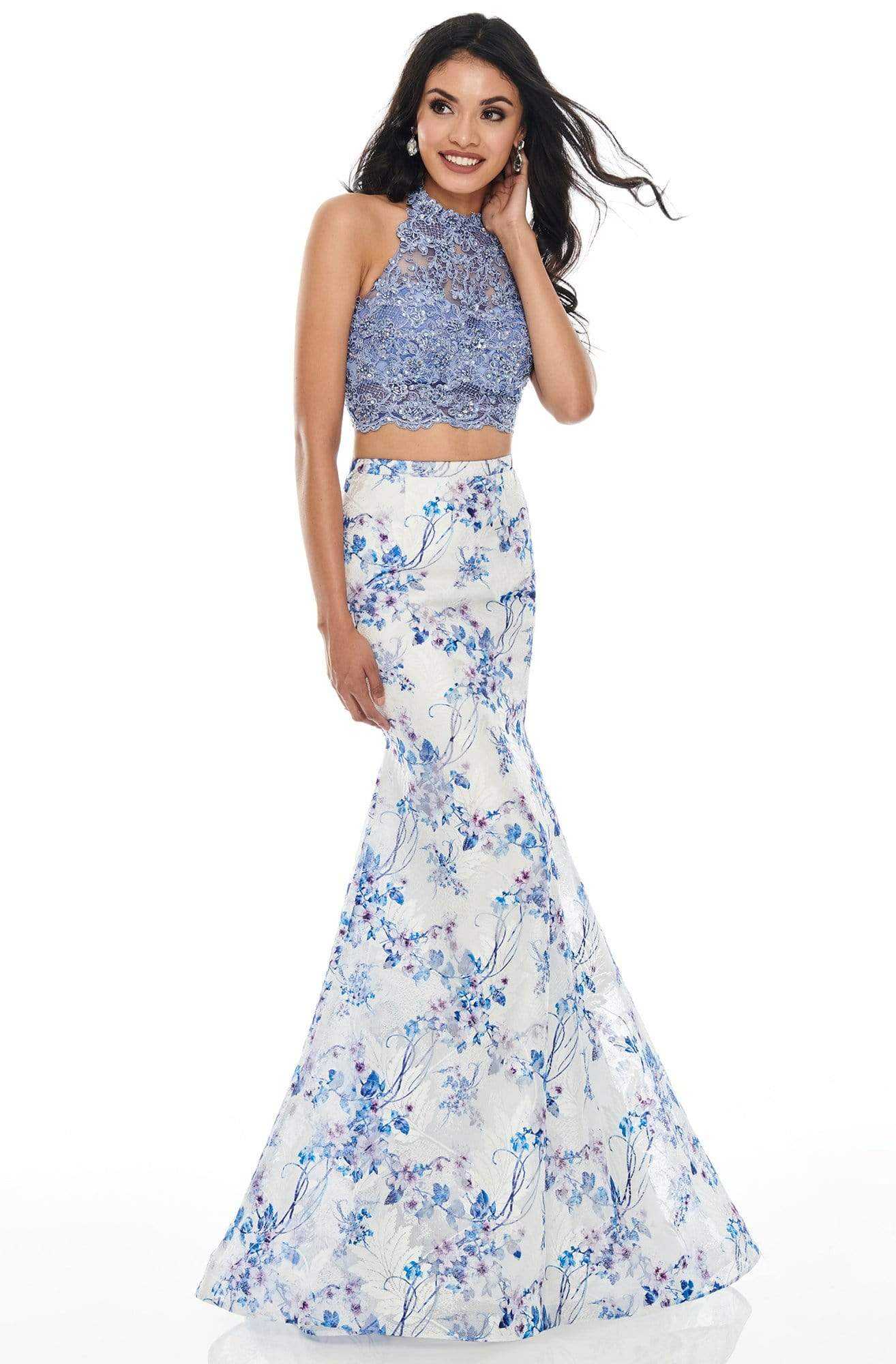 Rachel Allan, Rachel Allan Prom - 7170 Two-Piece Lace Bodice Trumpet Dress