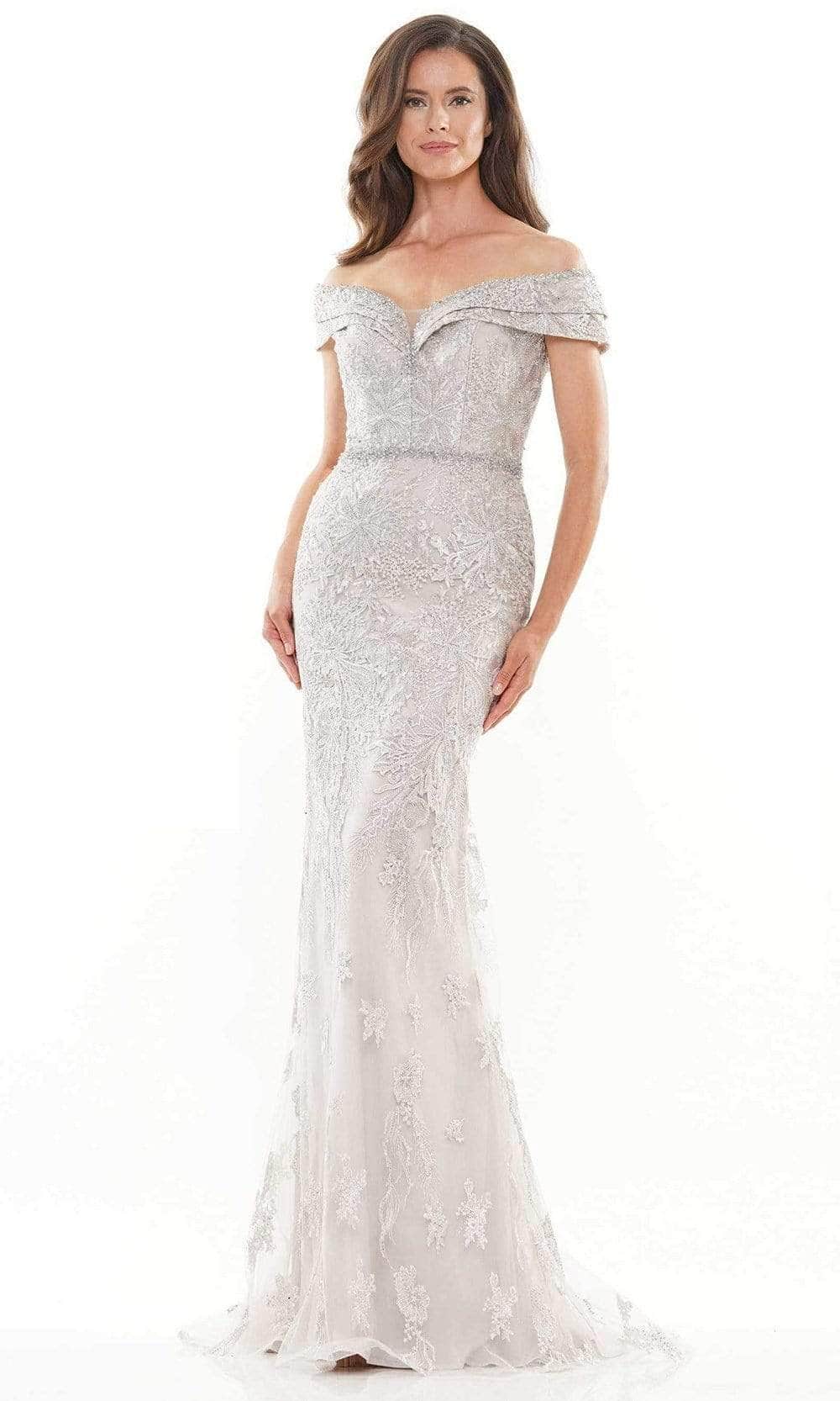 Rina Di Montella, Rina Di Montella - Lace Mermaid Evening Gown RD2737 - 1 pc Light Mauve In Size 10 Available