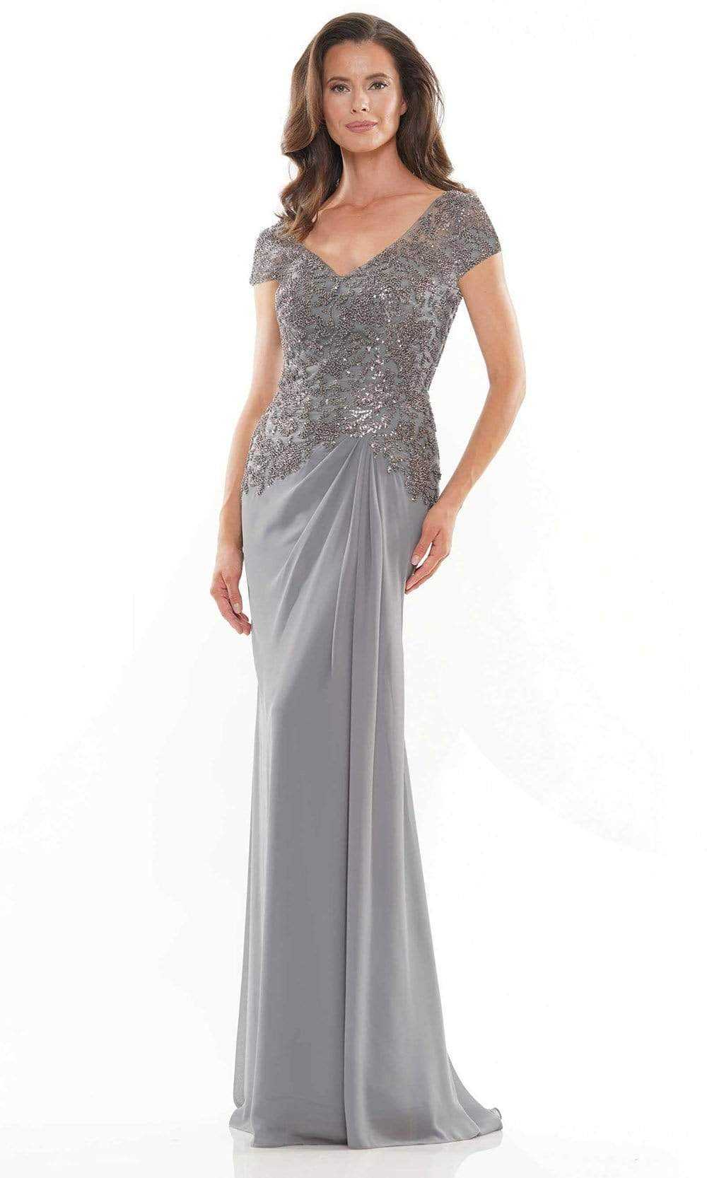 Rina Di Montella, Rina Di Montella - RD2743 Cap Sleeve Ornate Lace Gown