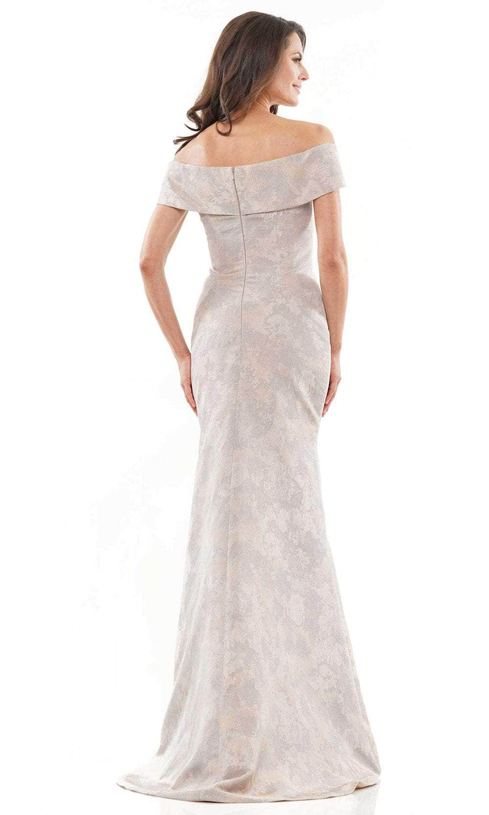 Rina Di Montella, Rina Di Montella RD2937 - Cap Sleeve Jacquard Formal Gown