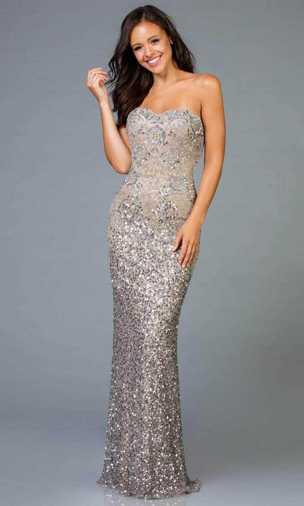 SCALA, SCALA 48942 - Sweetheart Sequin Evening Gown
