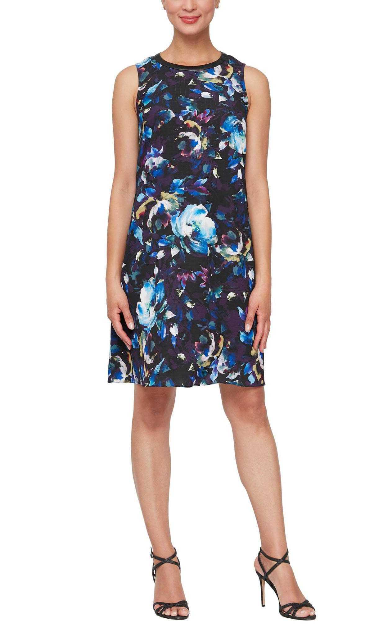 SLNY, SLNY 9160200 - Floral Jewel Sheath Short Dress