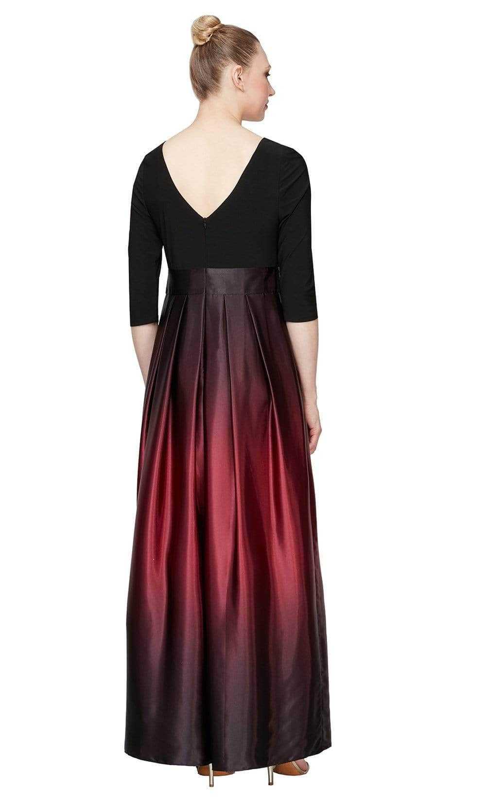 SLNY, SLNY - Jewel Neck Ombre Formal Dress 9151111