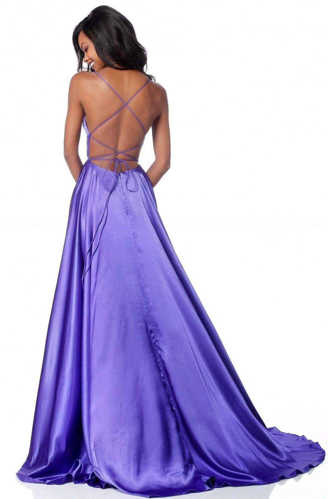 Sherri Hill, Sherri Hill - 51631 Sexy Lace-Up Back A-Line Long Evening Dress
