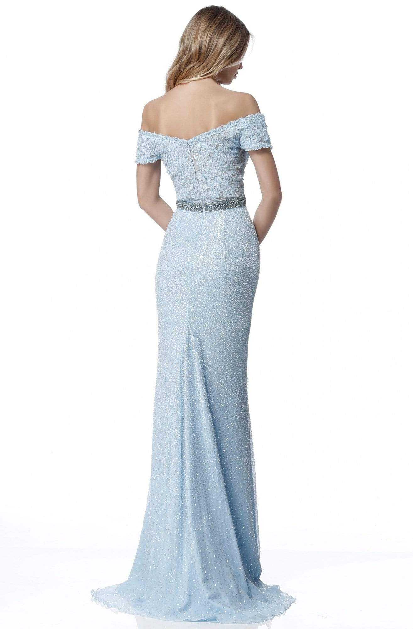 Sherri Hill, Sherri Hill - 51657 Plunging Off The Shoulder Lace Beaded Dress