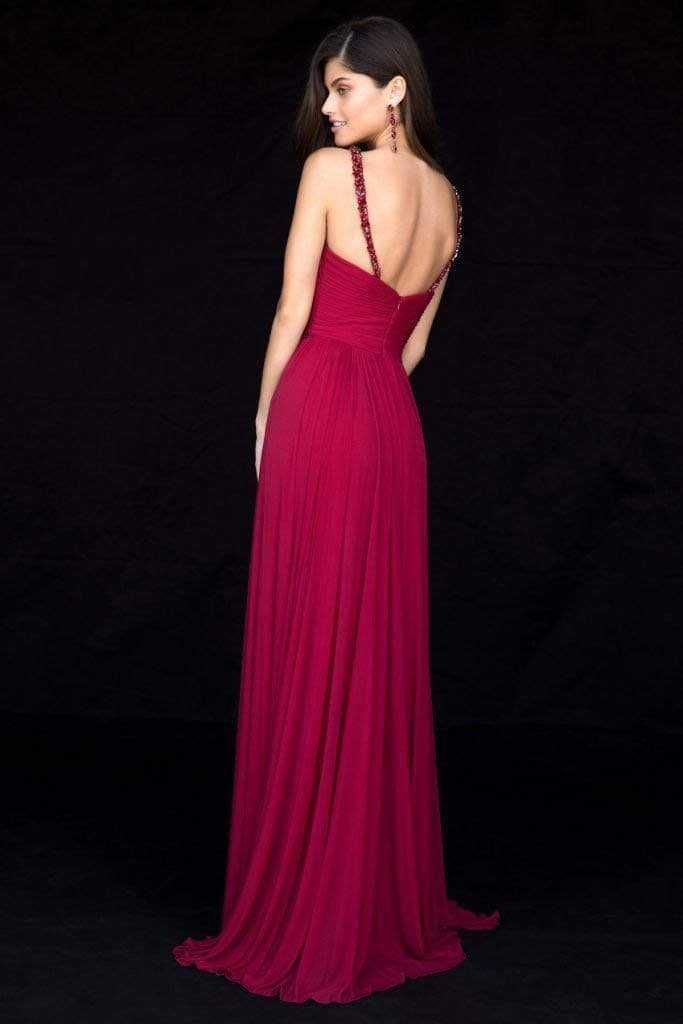 Sherri Hill, Sherri Hill - 51933 Beaded V-Neck Chiffon A-Line Dress