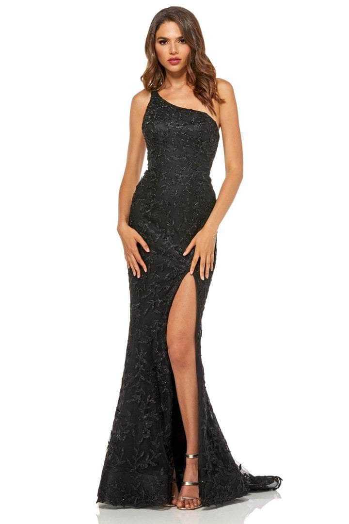 Sherri Hill, Sherri Hill - 52554 Embellished Asymmetrical Long Gown - 1 pc Gold In Size 6 Available