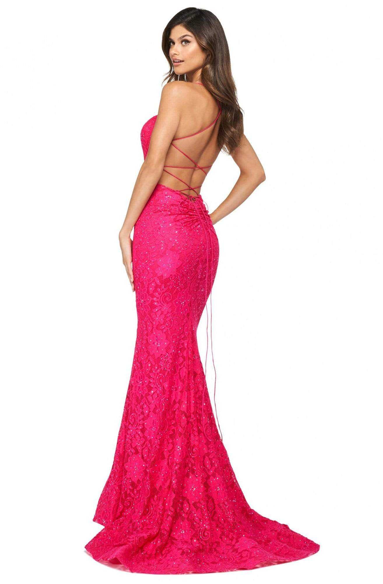 Sherri Hill, Sherri Hill - 53359 Allover Lace Sexy Back Dress