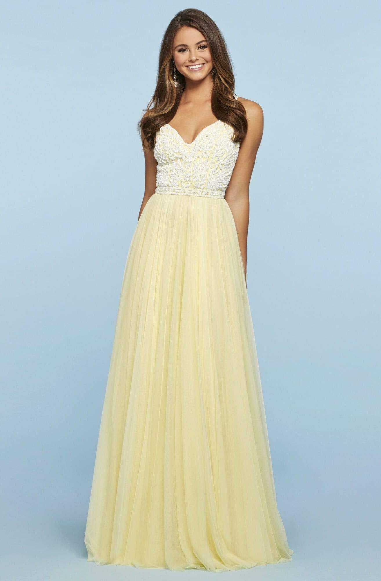 Sherri Hill, Sherri Hill - 53556 Beaded Bodice Chiffon A-Line Dress