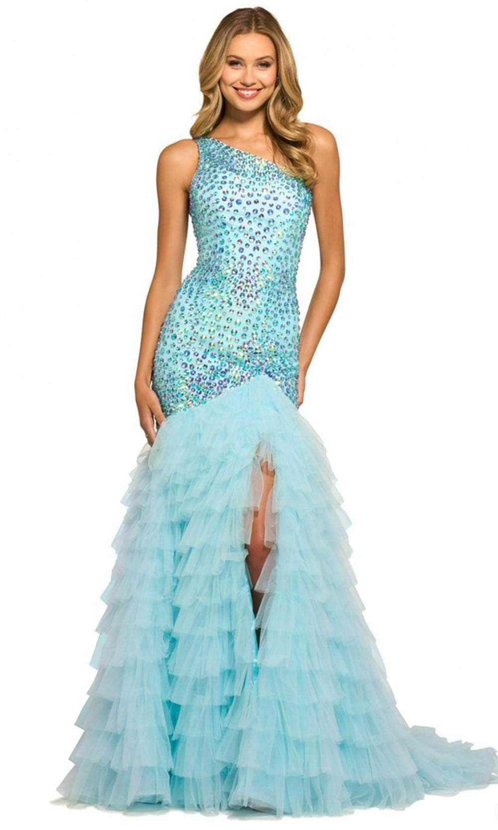Sherri Hill, Sherri Hill 55357 - One-Sleeve Beaded Prom Gown