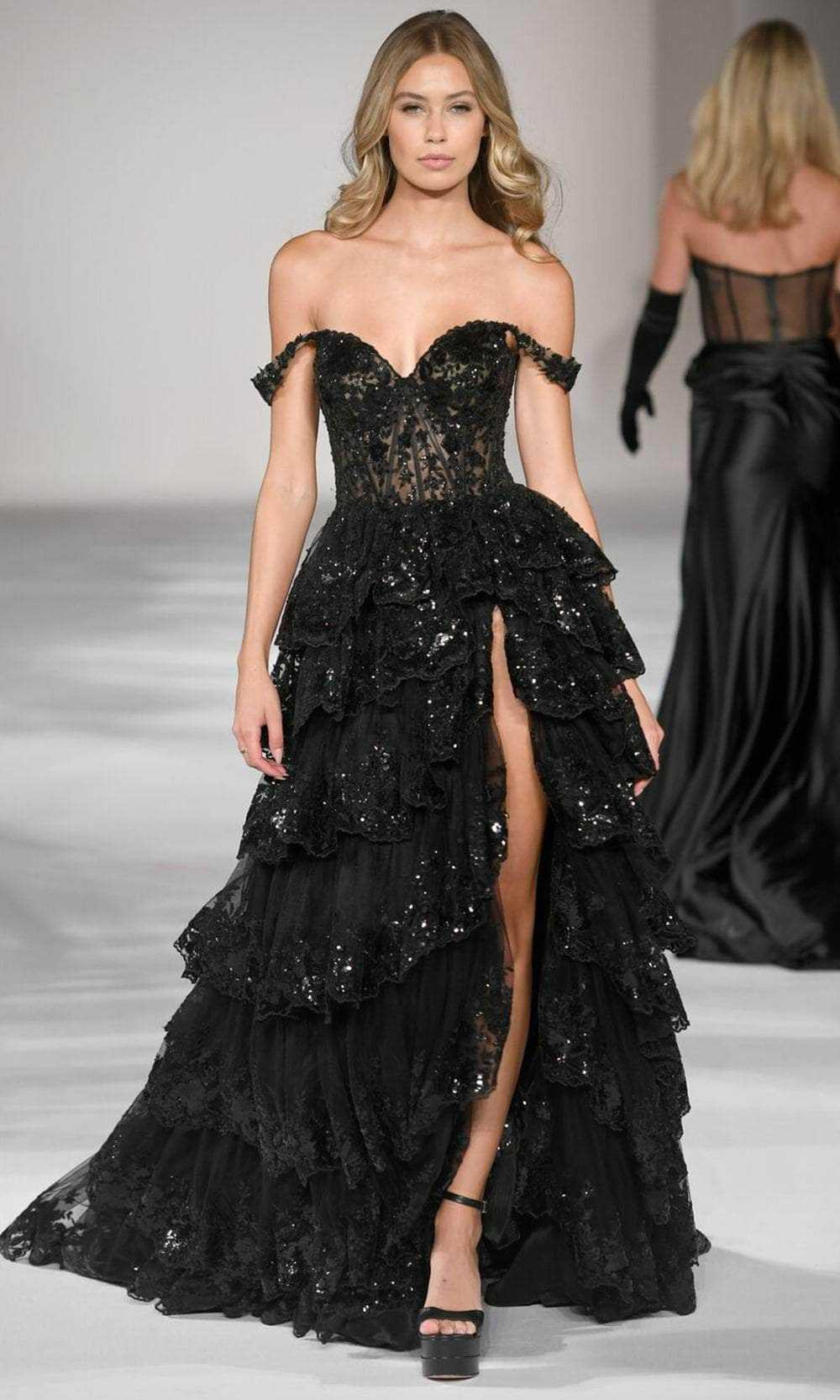Sherri Hill, Sherri Hill 55500 - Sequin Lace Off Shoulder Prom Gown