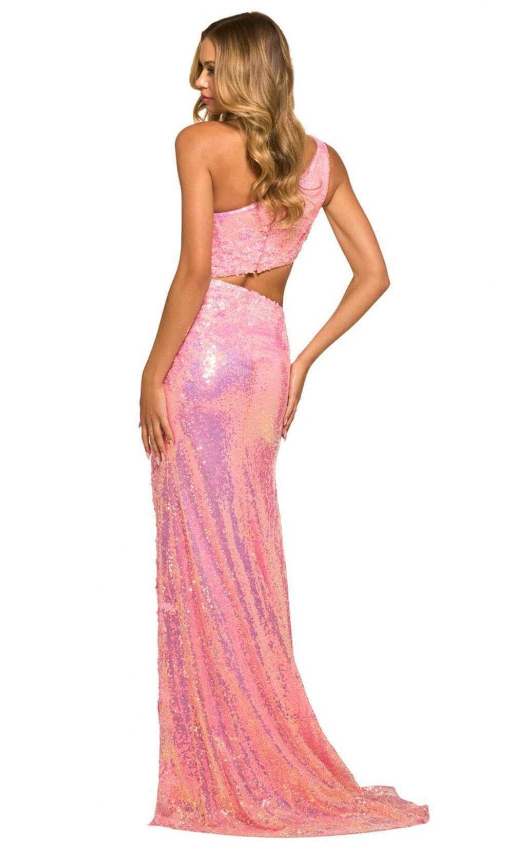 Sherri Hill, Sherri Hill 55517 - Asymmetric Sequin Prom Gown With Slit