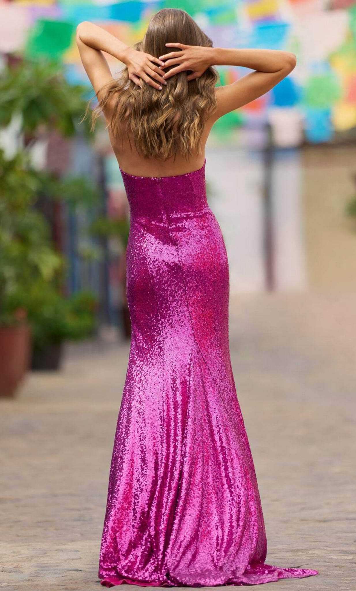 Sherri Hill, Sherri Hill 55548 - Straight Sequin Evening Gown