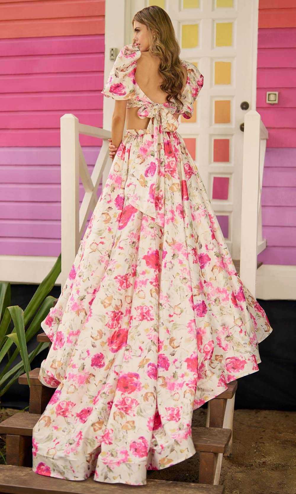 Sherri Hill, Sherri Hill 56082 - Two-Piece Floral Gown