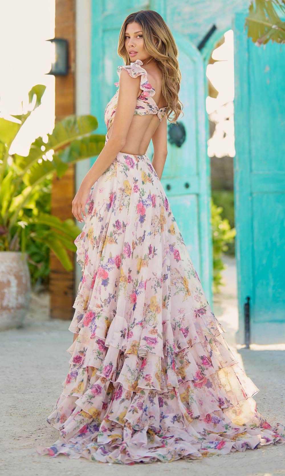 Sherri Hill, Sherri Hill 56084 - Cut Bodice Floral Gown