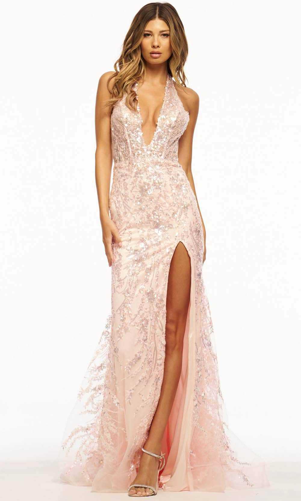 Sherri Hill, Sherri Hill 56103 - Halter Sheath Prom Dress