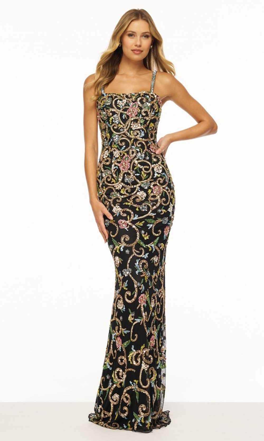 Sherri Hill, Sherri Hill 56202 - Floral Beaded Evening Gown