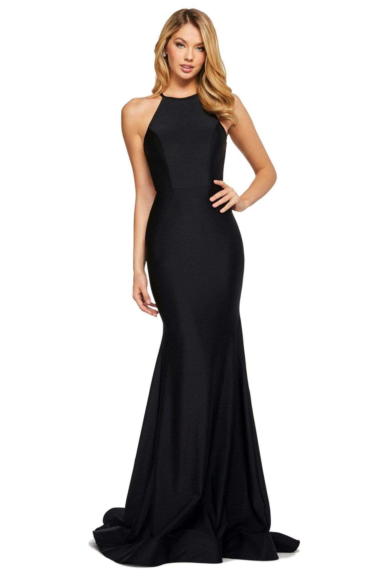Sherri Hill, Sherri Hill - Halter Fitted Evening Dress 53663