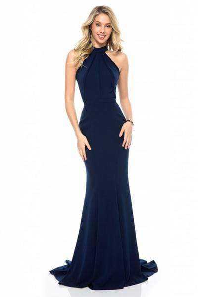 Sherri Hill, Sherri Hill - High Halter Mermaid Evening Dress 51682 - 1 pc Black In Size 6 Available