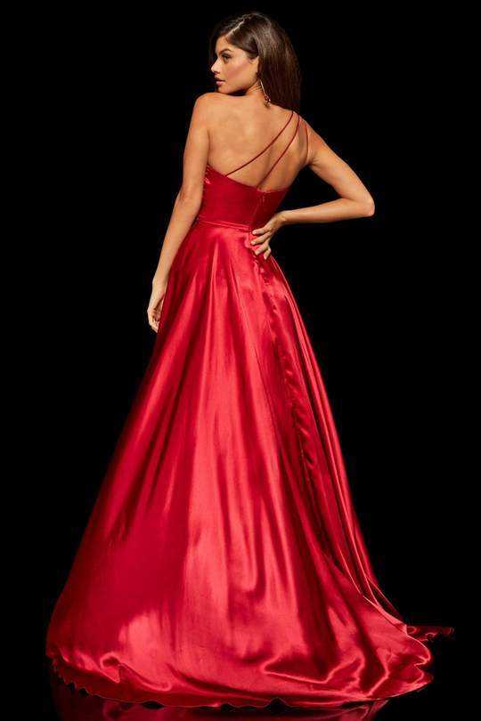 Sherri Hill, Sherri Hill - One Shoulder Charmeuse Long A Line Dress 52750