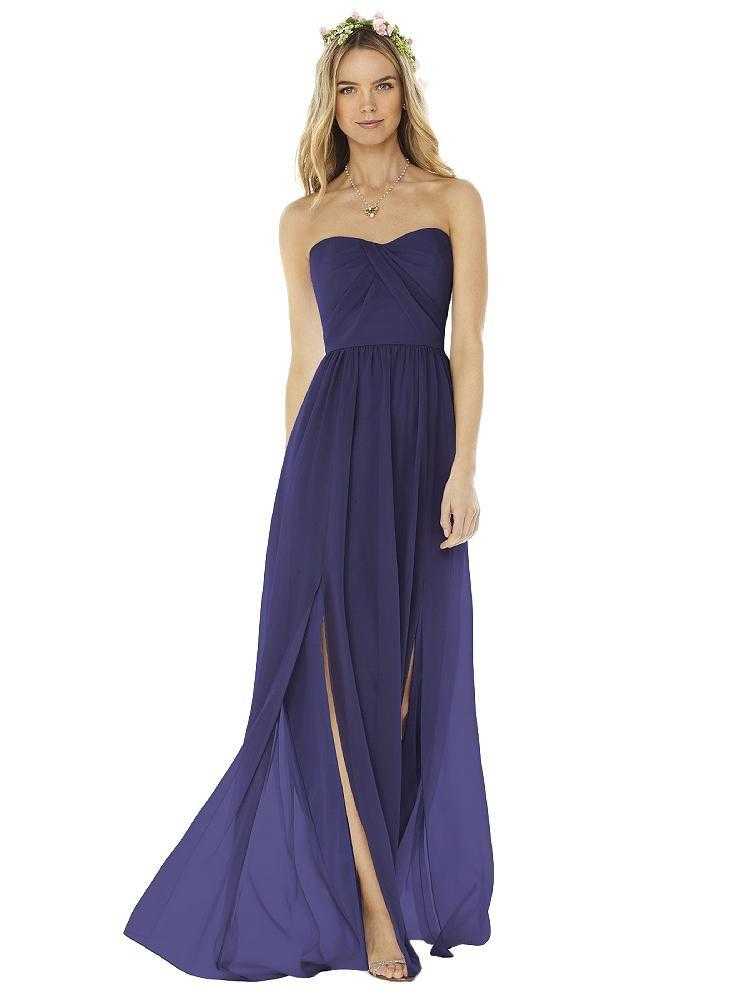 Social Bridesmaids by Dessy, Social Bridesmaids by Dessy Strapless Gown in Midnight 8159