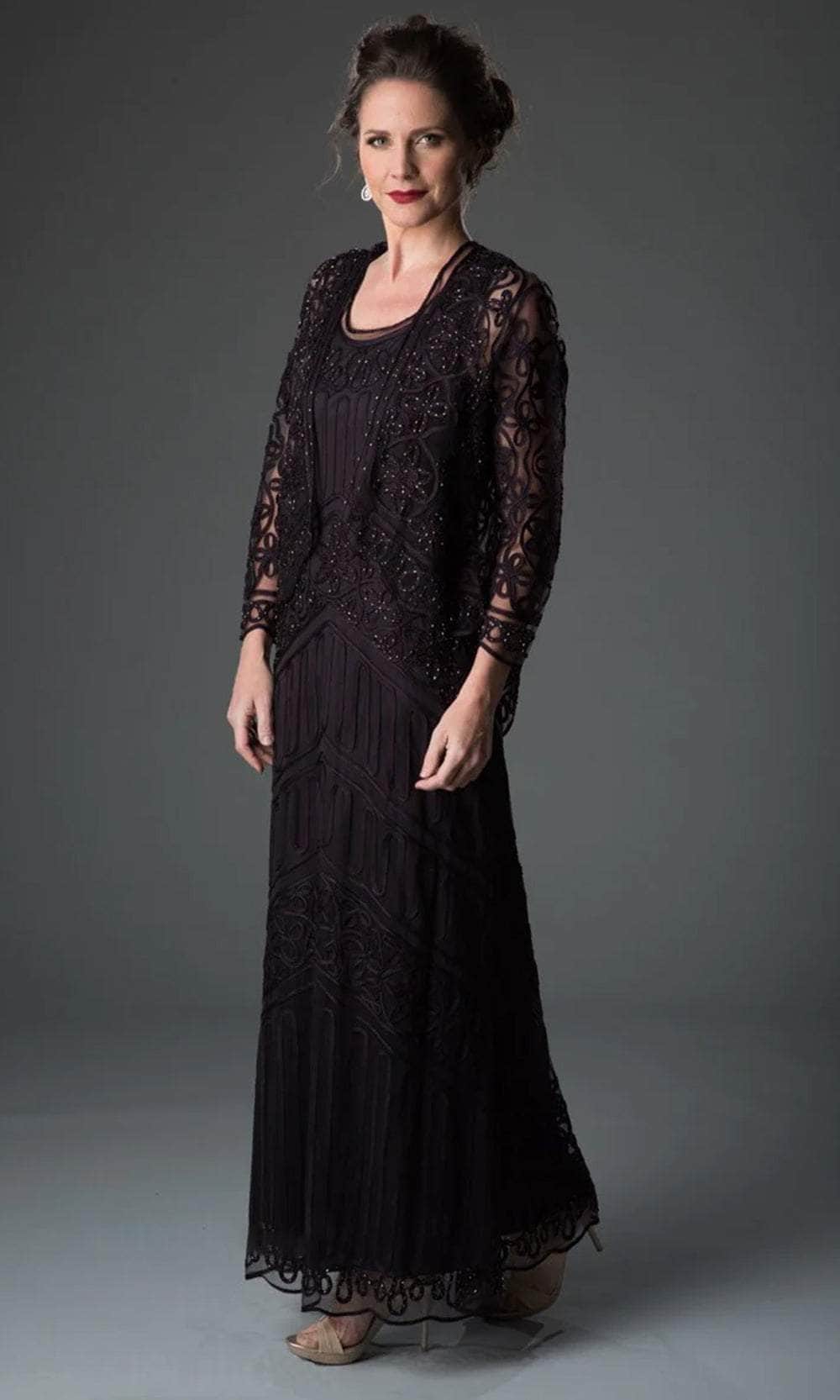 Soulmates, Soulmates 1603 - Soutache Lace Embroidered Dress And Jacket Gown