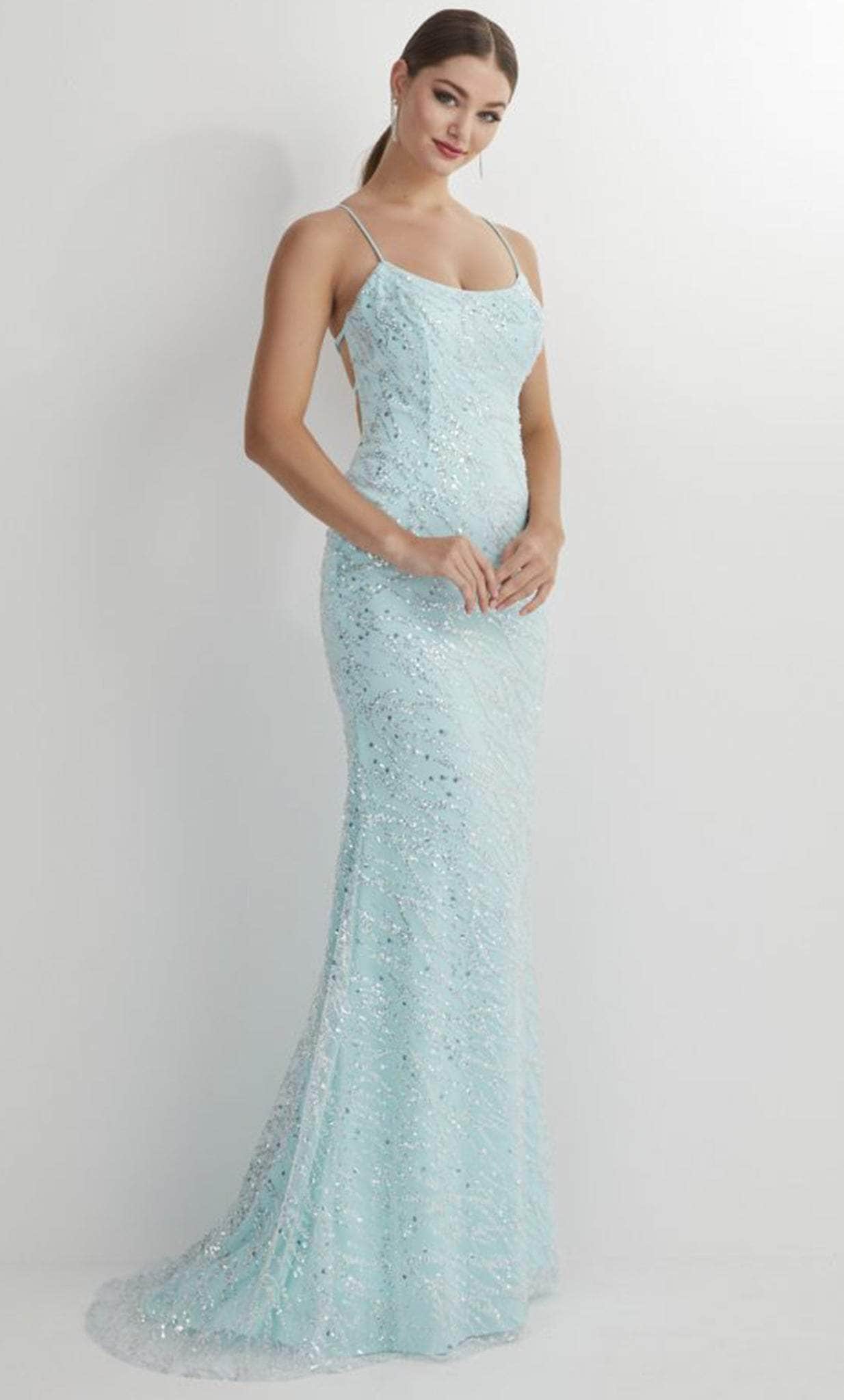 Studio 17, Studio 17 Prom 12893 - Scoop Neck Lace-Up Back Prom Gown