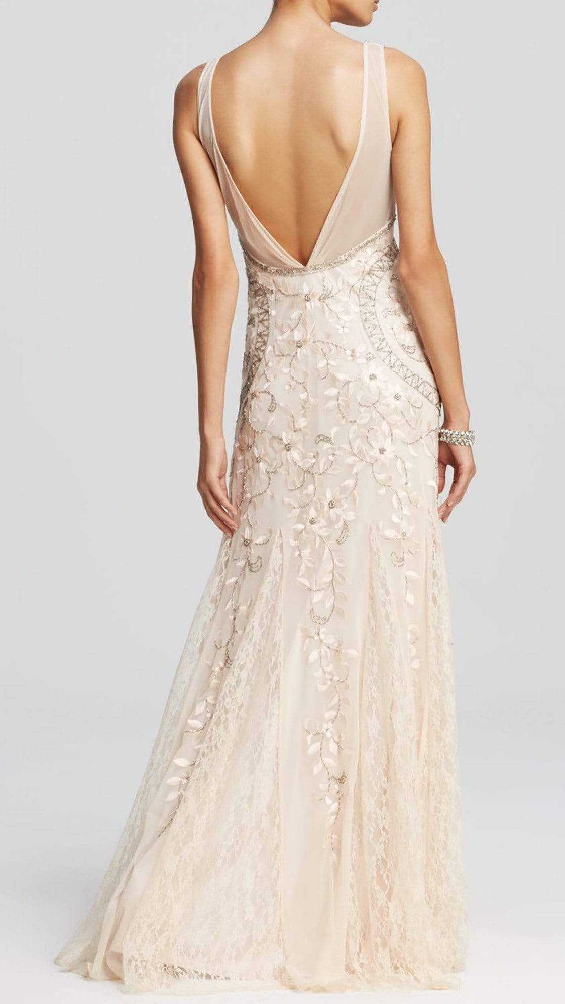 Sue Wong, Sue Wong Sleeveless Embellished Long Dress N1118 - 1 pc Ivory in Size 6 available