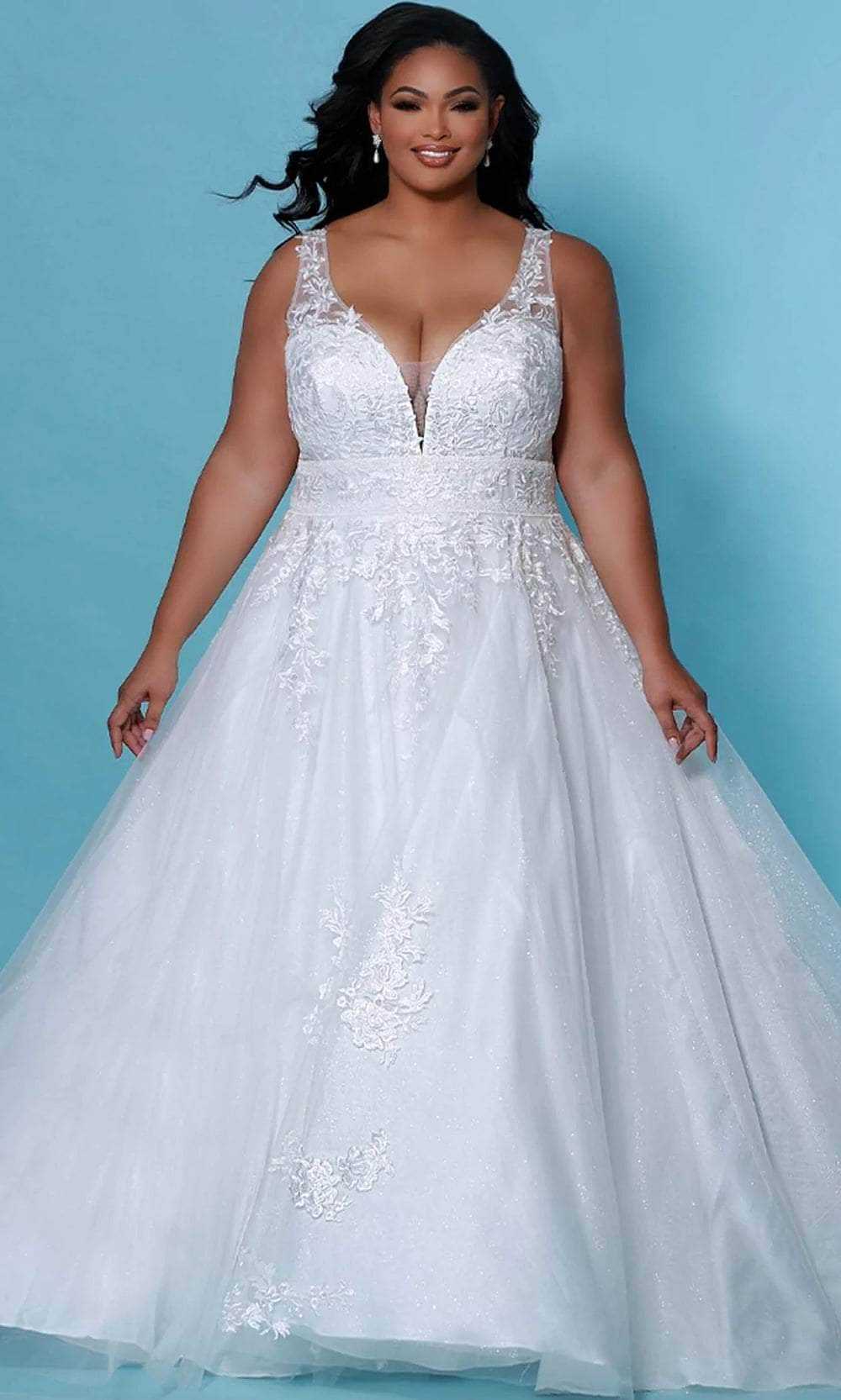 Sydney's Closet Bridal, Sydney's Closet Bridal - SC5255 Embroidered A-Line Bridal Gown