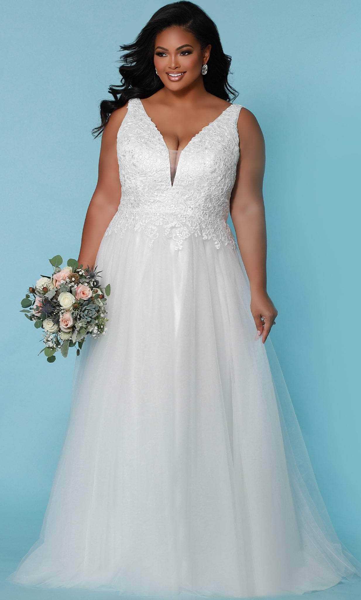 Sydney's Closet Bridal, Sydney's Closet Bridal SC5270 - A-line Sleeveless Wedding Dress