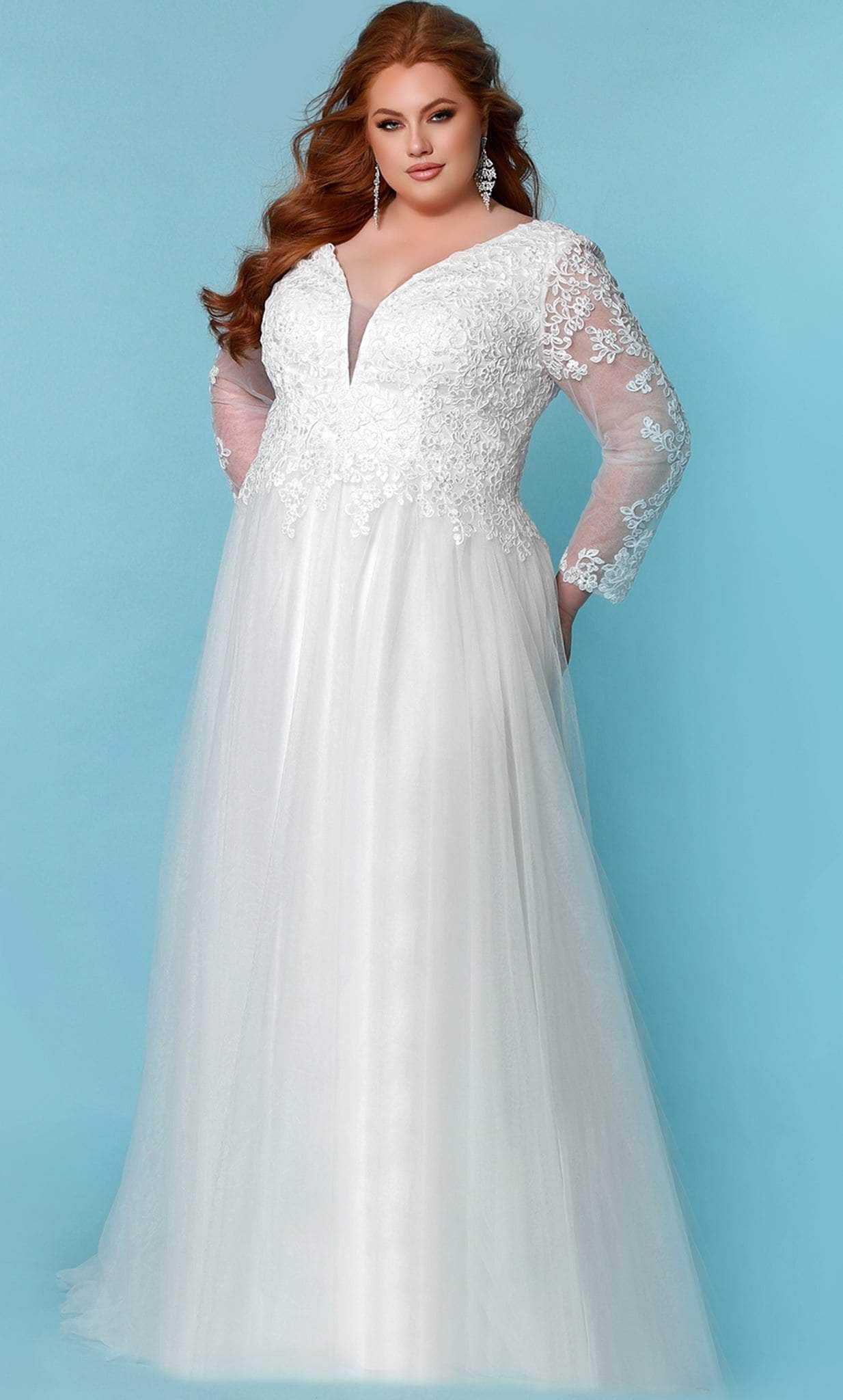 Sydney's Closet Bridal, Sydney's Closet Bridal SC5271 - Long Sleeve A-line Bridal Dress